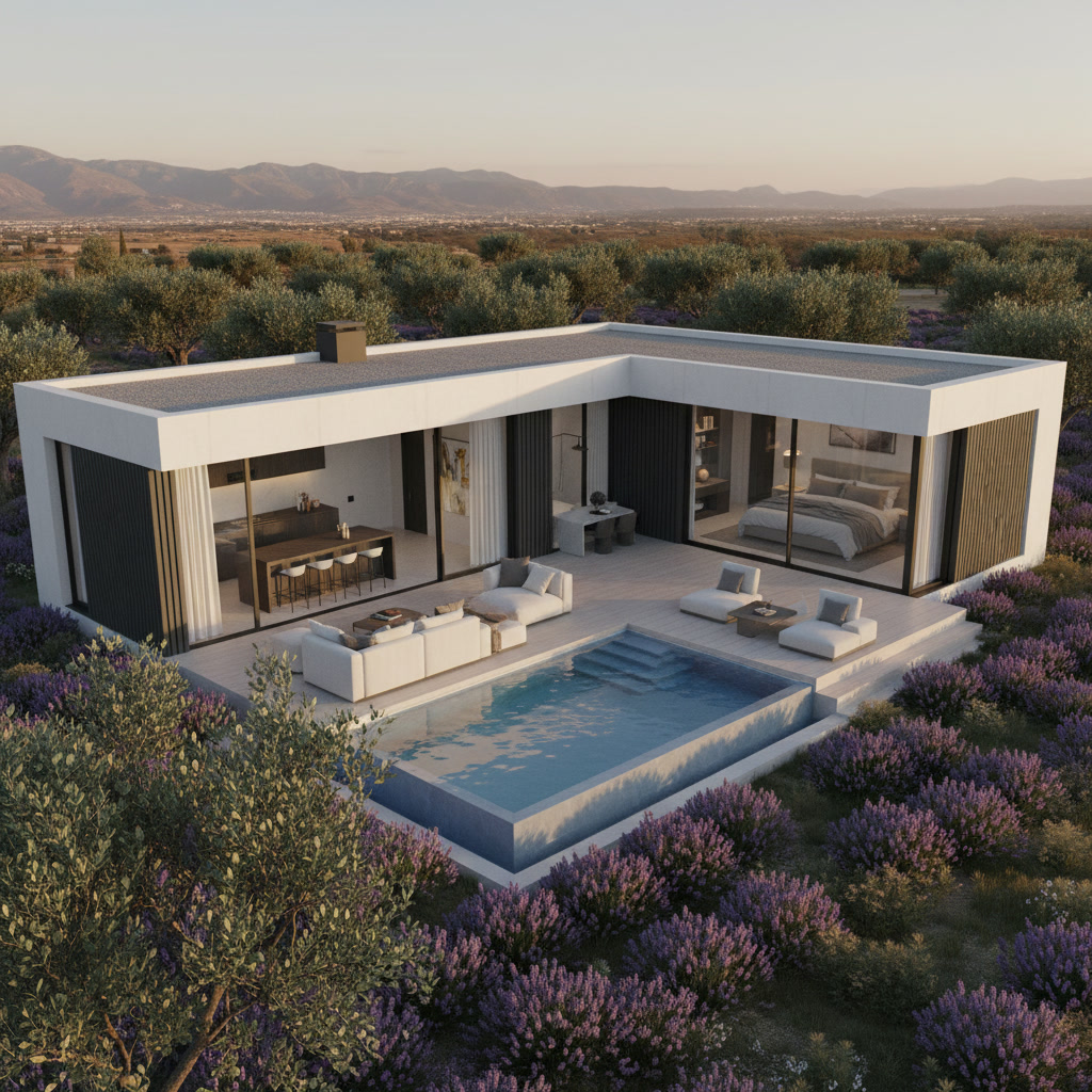 Villa de diseño contemporáneo con piscina de Natur-Lux Hideaway
